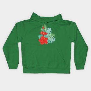 Hibiscus and Palms Kids Hoodie